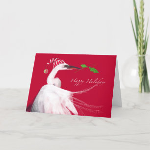 Happy Holidays Egret Card