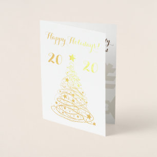 Happy Holidays elegant customizable Foil Card