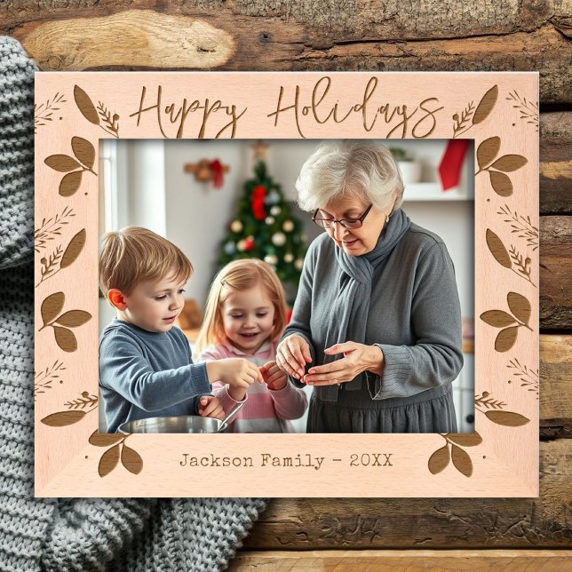 Happy Holidays Family Name  Etched Frames (Creator Uploaded)