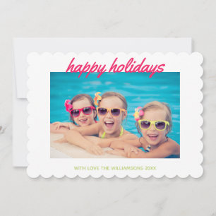 Happy Holidays Family Name Photo Card