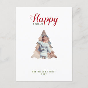 Happy Holidays Family Photo Christmas Holiday Postcard