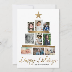 Happy Holidays Family Photo Christmas Tree Holiday Card