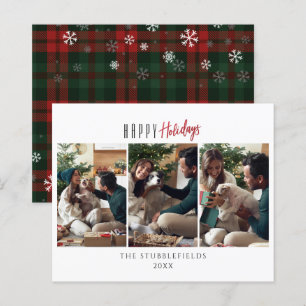 Happy Holidays Family Photo Collage with Pet