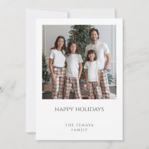 Happy Holidays Family Photo Plaid Pajamas Holiday Card