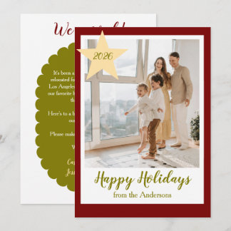 Happy Holidays Family Photo with Year Holiday Card