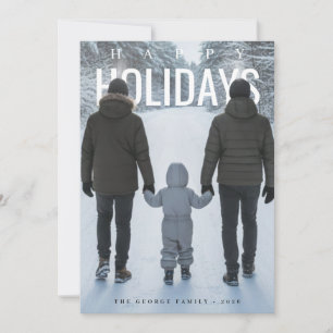Happy Holidays Family PhotoPop Minimalist Holiday Card
