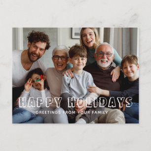 Happy Holidays Family Script Collage photo  Holiday Postcard
