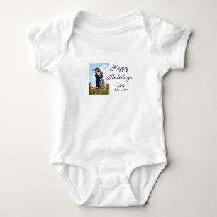 Happy holidays father son Christmas family gifts m Baby Bodysuit