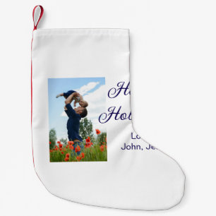 Happy holidays father son Christmas family gifts m Small Christmas Stocking