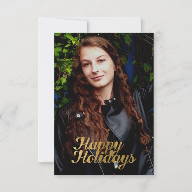 Happy Holidays Faux Gold Card (Front)