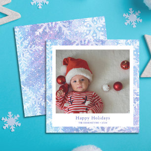 Happy Holidays Festive Baby Photo Holiday Card
