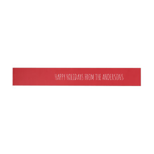 Happy Holidays Fill in Your Name Wraparound Address Label