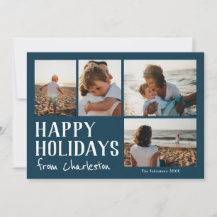 Happy Holidays from city or location photo Card