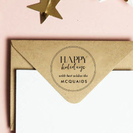 Happy Holidays from Family Name Self-inking Stamp
