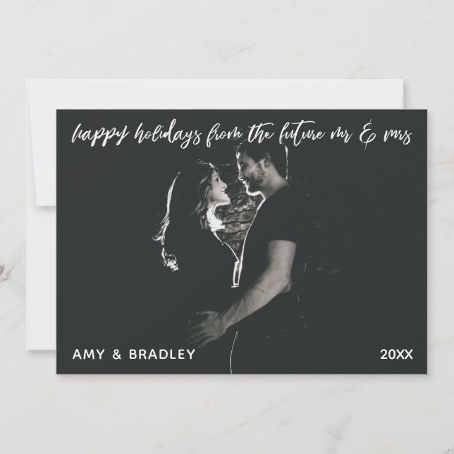 Happy Holidays from Future Mr & Mrs Photo Holiday Card (Front)