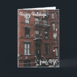 Happy Holidays from NYC Christmas Hanukkah Snow Holiday Card<br><div class="desc">Card features an original photograph of an Upper West Side brownstone in a winter snowstorm,  with HAPPY HOLIDAYS FROM NYC in a pretty font. Perfect for sending Christmas or Hanukkah holiday greetings!</div>
