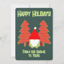 Happy Holidays from our Gnome to Yours! Flat Card