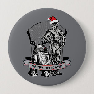 Happy Holidays From R2-D2 & C-2PO 4 Inch Round Button