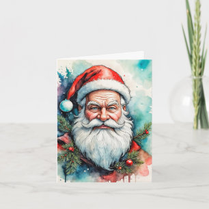 Happy Holidays From Santa Claus Holiday Card