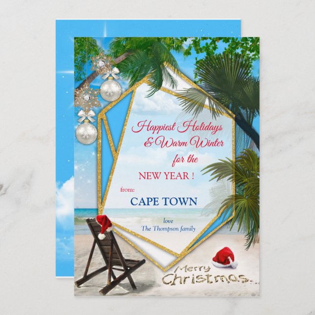 Happy Holidays from Sunny Cape Town Invitation (Front/Back)