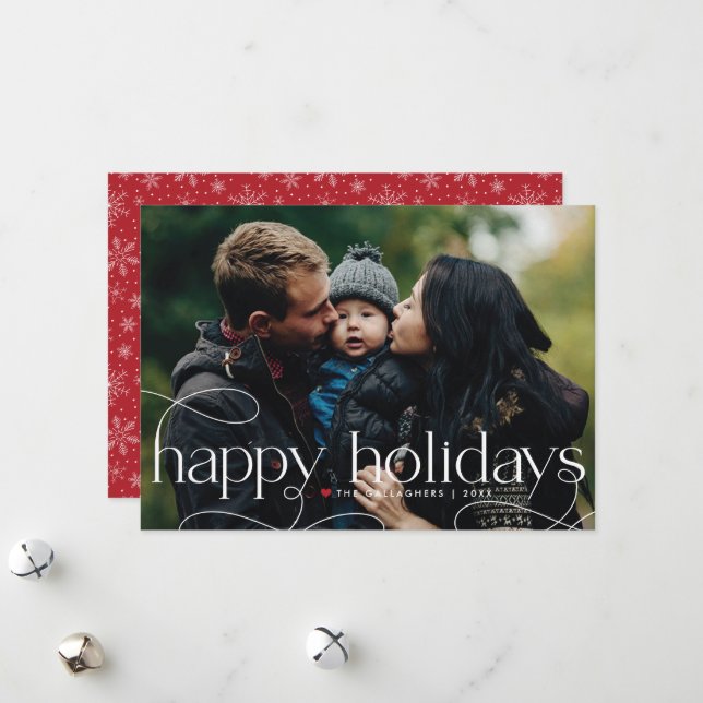 Happy Holidays Full Bleed Photo Holiday Card