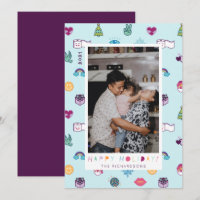 Happy Holidays Fun Christmas Emoji Pattern Photo