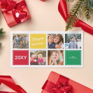 Happy Holidays Fun Colourful 5 Collage Photo Card
