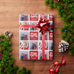 Happy Holidays Fun Simple Retro Typography Photo Wrapping Paper<br><div class="desc">Space for 3 of your favourite photos on this fun,  retro vintage typography holiday wrapping paper reading HAPPY HOLIDAYS and your custom message and names.</div>