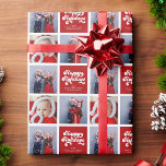 Happy Holidays Fun Simple Retro Typography Photo Wrapping Paper<br><div class="desc">Space for 3 of your favourite photos on this fun,  retro vintage typography holiday wrapping paper reading HAPPY HOLIDAYS and your custom message and names.</div>