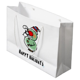 Happy Holidays (funny snowman) Large Gift Bag