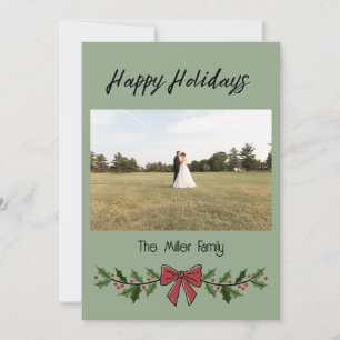 Happy Holidays Garland and Mistletoe Invitation