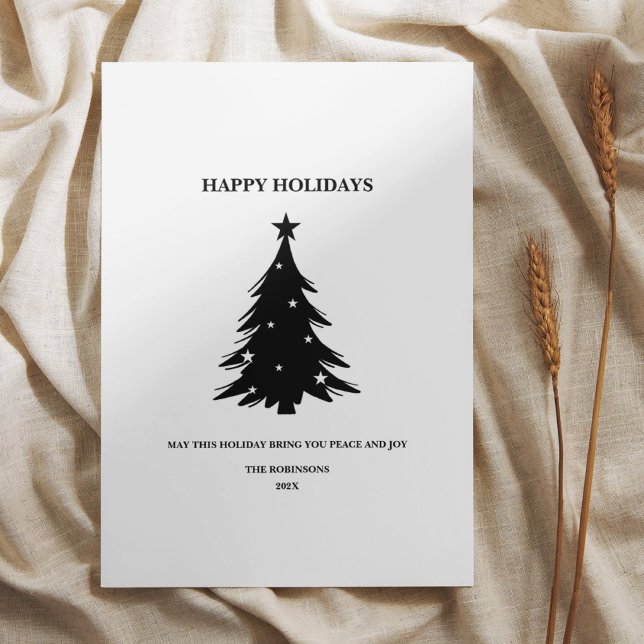 Happy Holidays Gift Card with Pine Trees & Stars (Creator Uploaded)
