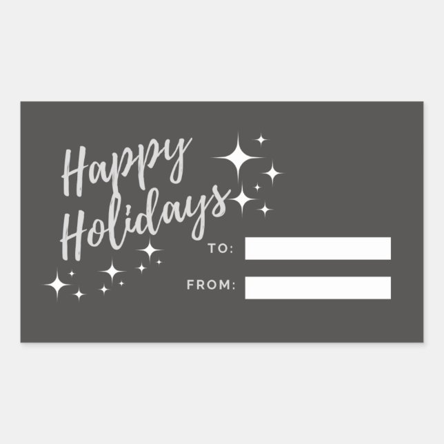 Happy Holidays Gift Tag Sticker (Front)