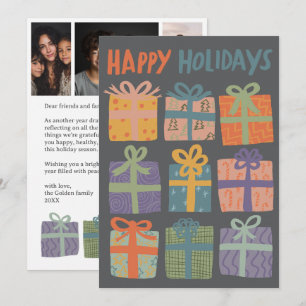 HAPPY HOLIDAYS Gifts Christmas CUSTOM 3 Photos  Holiday Card