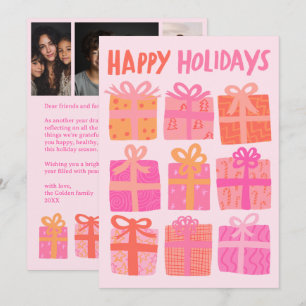 HAPPY HOLIDAYS Gifts Christmas CUSTOM 3 Photos Holiday Card
