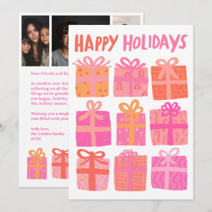 HAPPY HOLIDAYS Gifts Christmas CUSTOM 3 Photos  Holiday Card