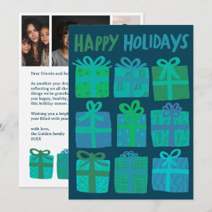 HAPPY HOLIDAYS Gifts Christmas CUSTOM 3 Photos Holiday Card