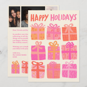HAPPY HOLIDAYS Gifts Christmas CUSTOM 3 Photos Holiday Card