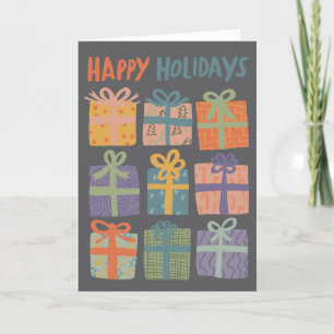 HAPPY HOLIDAYS Gifts Christmas CUSTOM Hand-Drawn Holiday Card