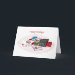 Happy Holidays-Gifts from the heart Holiday Card<br><div class="desc">Cat curled up to sleep on wrapping paper surrounded by gift boxes</div>