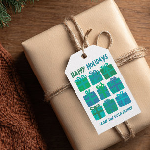 HAPPY HOLIDAYS Gifts Presents Christmas CUSTOM Gift Tags
