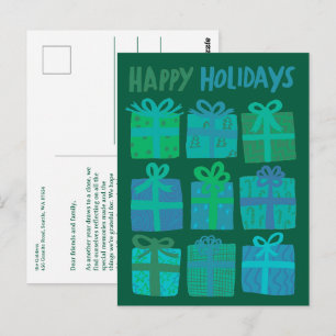 HAPPY HOLIDAYS Gifts Presents Christmas CUSTOM Postcard