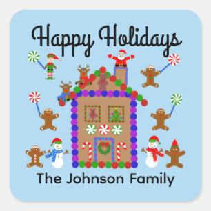 Happy Holidays Gingerbread House #2 Stickers