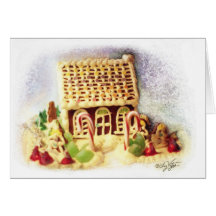 Happy Holidays Gingerbread House Blank Card
