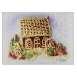 Happy Holidays Gingerbread House Cutting Board