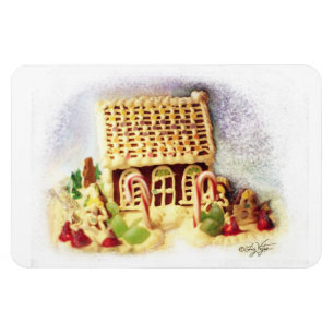 Happy Holidays Gingerbread House Premium Magnet