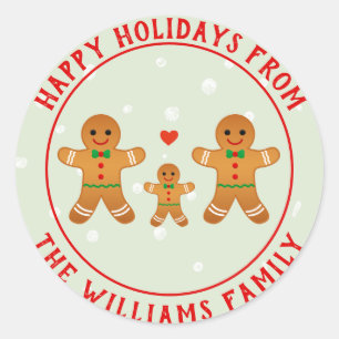 Happy Holidays! Gingerbread Man Christmas Classic Round Sticker