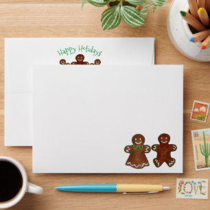Happy Holidays Gingerbread Man Christmas Cookies Envelope