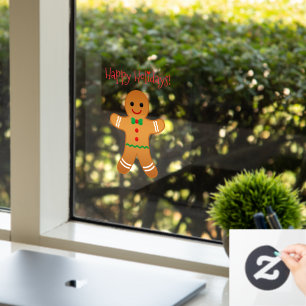 Happy Holidays - Gingerbread Man Window Cling