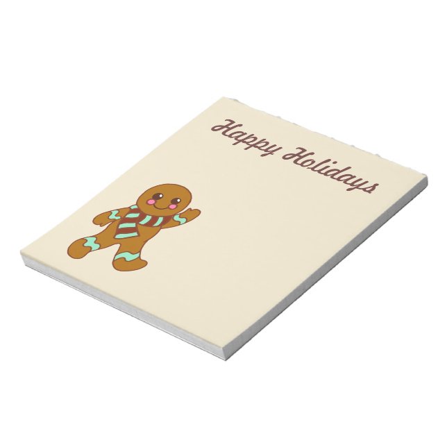 Happy Holidays Gingerbread Notepad (Rotated)